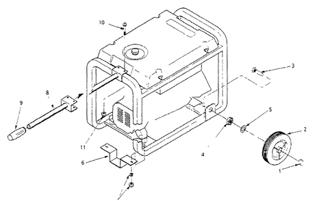 Wheel Kit Replacement Parts (10/95) Diagram and Parts List for 9578-1-3W795B  Briggs and Stratton Generator